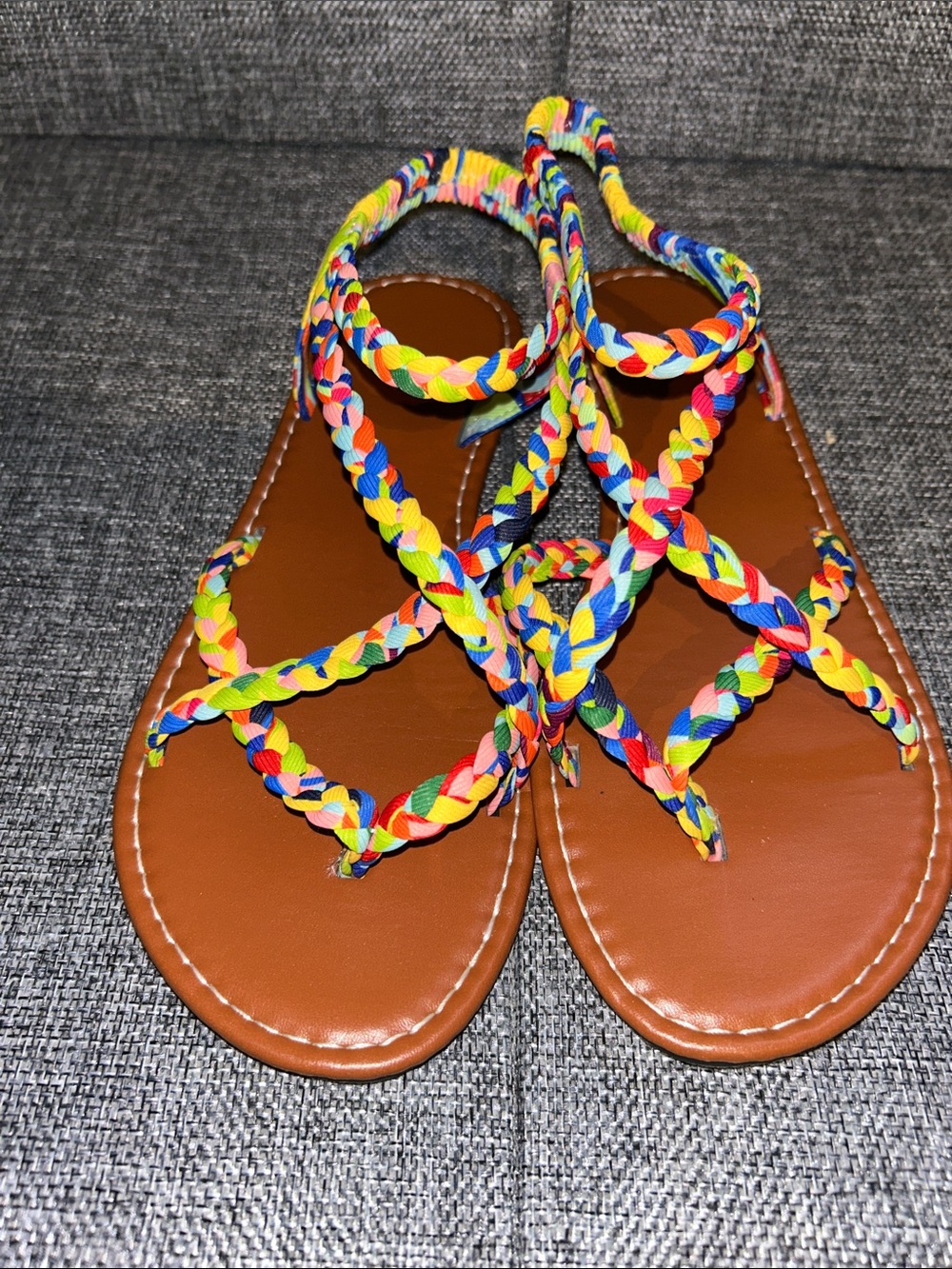 Colorful Braided Strap Sandals - Multicolor - Picture 3 of 8